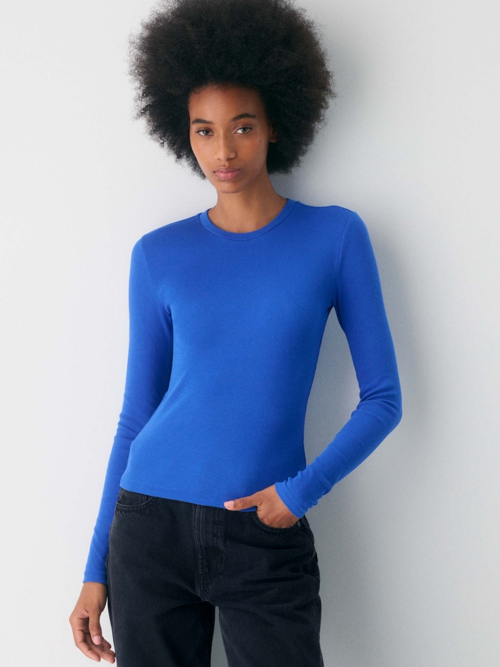 Homestretch Rib Solo Longsleeve in Jazz Blue